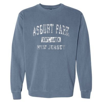 Asbury Park New Jersey NJ Vintage Established Sports Design Garment-Dyed Sweatshirt