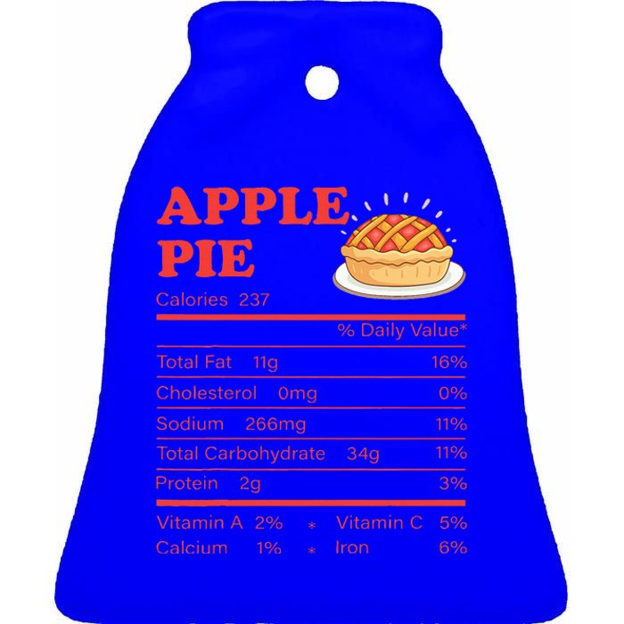 Apple Pie Nutrition Facts Thanksgiving Familly Ceramic Bell Ornament