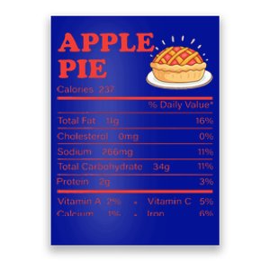 Apple Pie Nutrition Facts Thanksgiving Familly Poster