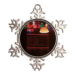 Apple Pie Nutrition Facts Thanksgiving Familly Metallic Star Ornament