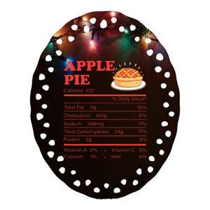 Apple Pie Nutrition Facts Thanksgiving Familly Ceramic Oval Ornament