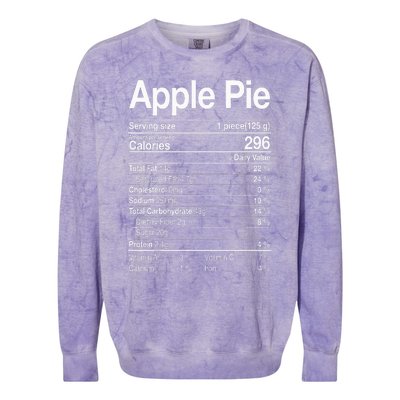 Apple Pie Nutrition Facts Label Costume Thanksgiving Gifts Colorblast Crewneck Sweatshirt