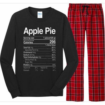 Apple Pie Nutrition Facts Label Costume Thanksgiving Gifts Long Sleeve Pajama Set