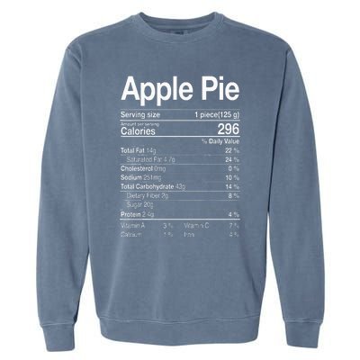 Apple Pie Nutrition Facts Label Costume Thanksgiving Gifts Garment-Dyed Sweatshirt