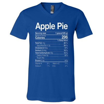 Apple Pie Nutrition Facts Label Costume Thanksgiving Gifts V-Neck T-Shirt