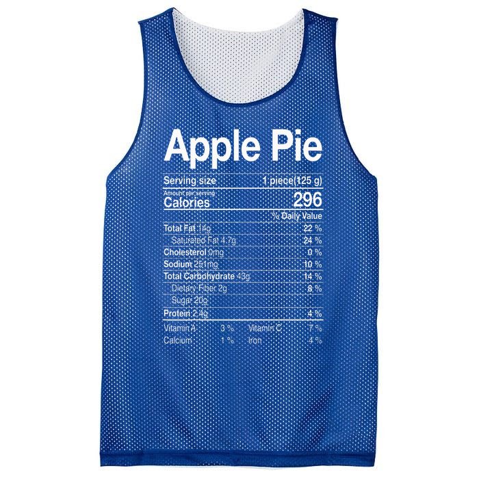 Apple Pie Nutrition Facts Label Costume Thanksgiving Gifts Mesh Reversible Basketball Jersey Tank