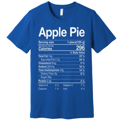 Apple Pie Nutrition Facts Label Costume Thanksgiving Gifts Premium T-Shirt