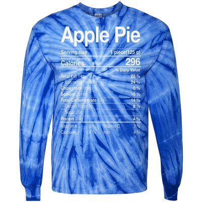 Apple Pie Nutrition Facts Label Costume Thanksgiving Gifts Tie-Dye Long Sleeve Shirt