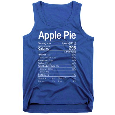 Apple Pie Nutrition Facts Label Costume Thanksgiving Gifts Tank Top