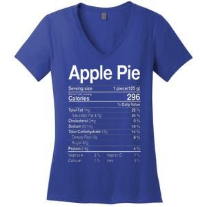 Apple Pie Nutrition Facts Label Costume Thanksgiving Gifts Women's V-Neck T-Shirt