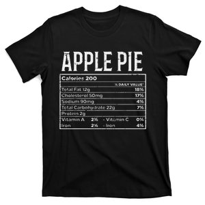 Apple Pie Nutrition Facts Food Matching Family Thanksgiving T-Shirt