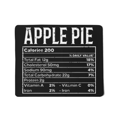 Apple Pie Nutrition Facts Food Matching Family Thanksgiving Mousepad