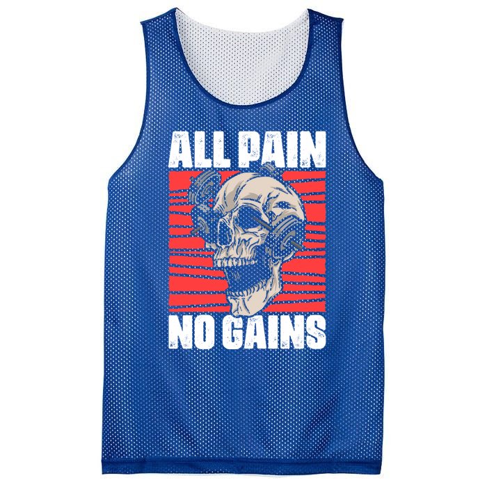 All Pain No Gains Fitness Gym Slogans For Bodybuilders Gift Mesh Reversible Basketball Jersey Tank