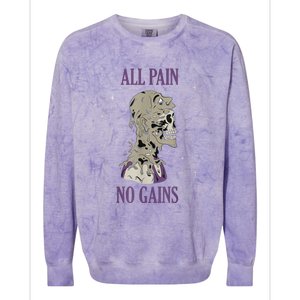 All Pain No Gains Weightlifting Gym Training Powerlifting Colorblast Crewneck Sweatshirt