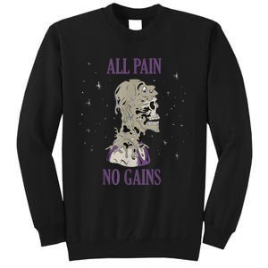 All Pain No Gains Weightlifting Gym Training Powerlifting Tall Sweatshirt