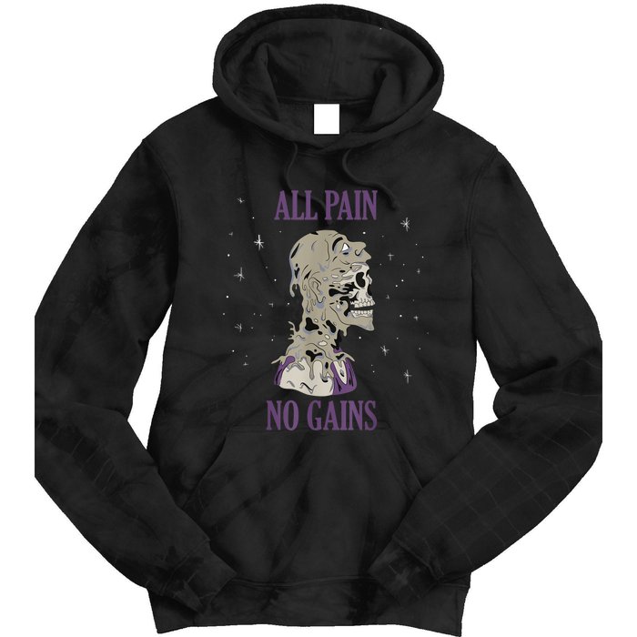 All Pain No Gains Weightlifting Gym Training Powerlifting Tie Dye Hoodie