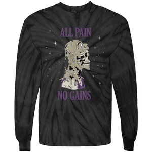 All Pain No Gains Weightlifting Gym Training Powerlifting Tie-Dye Long Sleeve Shirt