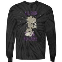 All Pain No Gains Weightlifting Gym Training Powerlifting Tie-Dye Long Sleeve Shirt