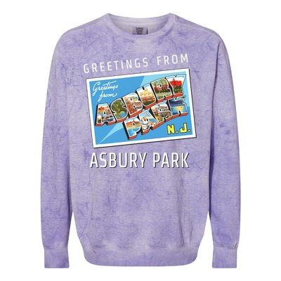 Asbury Park New Jersey Nj Travel Souvenir Gift Postcard Colorblast Crewneck Sweatshirt