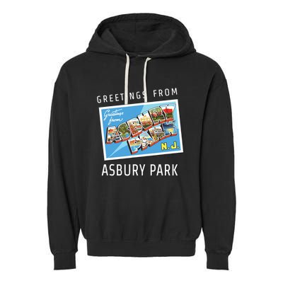 Asbury Park New Jersey Nj Travel Souvenir Gift Postcard Garment-Dyed Fleece Hoodie