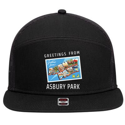 Asbury Park New Jersey Nj Travel Souvenir Gift Postcard 7 Panel Mesh Trucker Snapback Hat