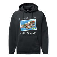 Asbury Park New Jersey Nj Travel Souvenir Gift Postcard Performance Fleece Hoodie