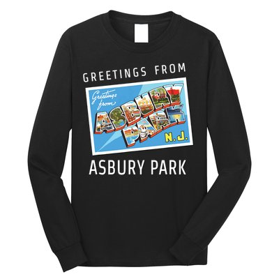 Asbury Park New Jersey Nj Travel Souvenir Gift Postcard Long Sleeve Shirt