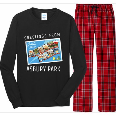 Asbury Park New Jersey Nj Travel Souvenir Gift Postcard Long Sleeve Pajama Set