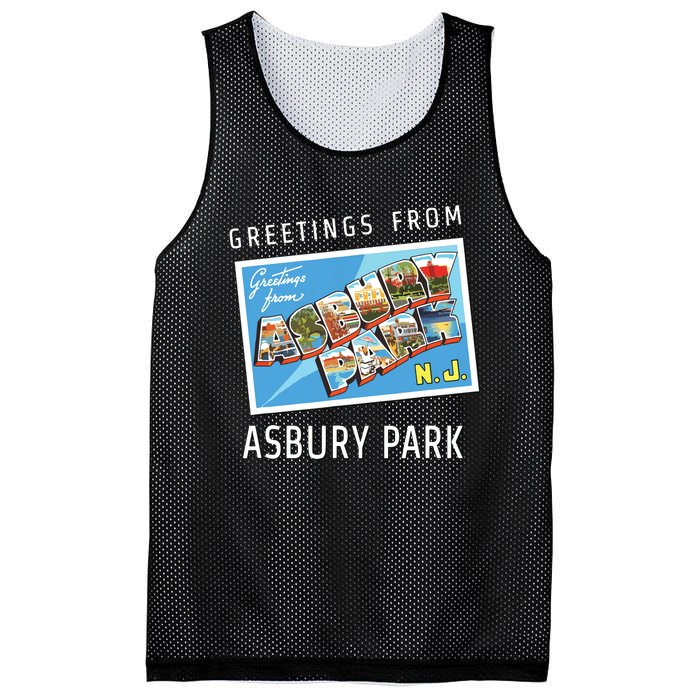 Asbury Park New Jersey Nj Travel Souvenir Gift Postcard Mesh Reversible Basketball Jersey Tank