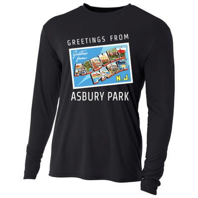 Asbury Park New Jersey Nj Travel Souvenir Gift Postcard Cooling Performance Long Sleeve Crew