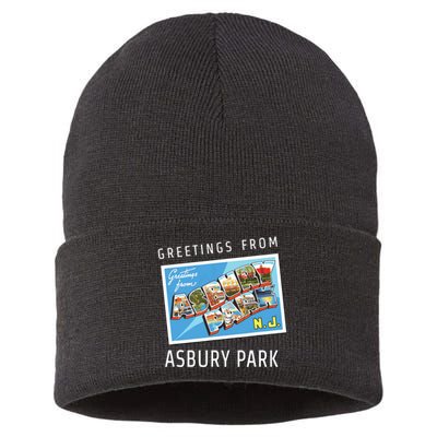 Asbury Park New Jersey Nj Travel Souvenir Gift Postcard Sustainable Knit Beanie