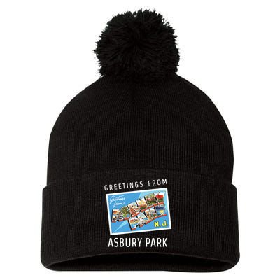 Asbury Park New Jersey Nj Travel Souvenir Gift Postcard Pom Pom 12in Knit Beanie