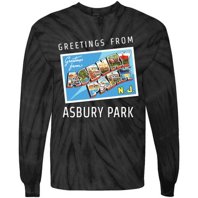 Asbury Park New Jersey Nj Travel Souvenir Gift Postcard Tie-Dye Long Sleeve Shirt