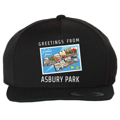 Asbury Park New Jersey Nj Travel Souvenir Gift Postcard Wool Snapback Cap