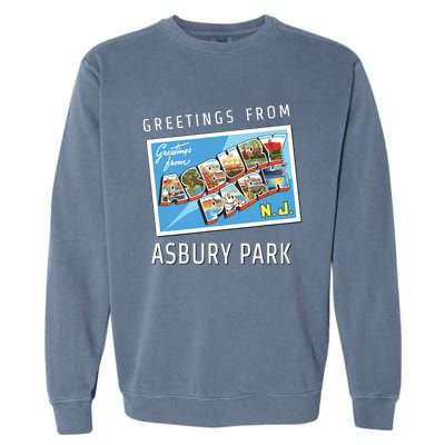 Asbury Park New Jersey Nj Travel Souvenir Gift Postcard Garment-Dyed Sweatshirt