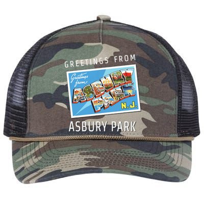 Asbury Park New Jersey Nj Travel Souvenir Gift Postcard Retro Rope Trucker Hat Cap