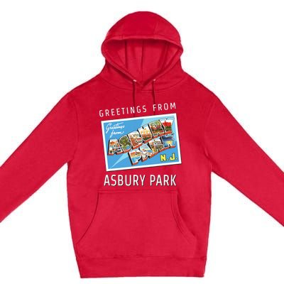 Asbury Park New Jersey Nj Travel Souvenir Gift Postcard Premium Pullover Hoodie