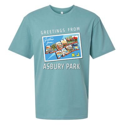 Asbury Park New Jersey Nj Travel Souvenir Gift Postcard Sueded Cloud Jersey T-Shirt