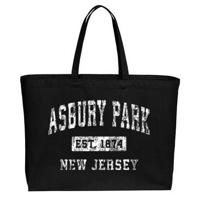 Asbury Park New Jersey Nj Vintage Established Sports Design Cotton Canvas Jumbo Tote