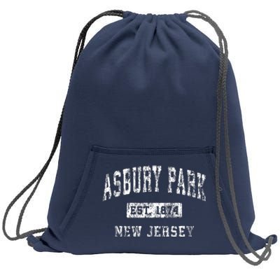 Asbury Park New Jersey Nj Vintage Established Sports Design Sweatshirt Cinch Pack Bag