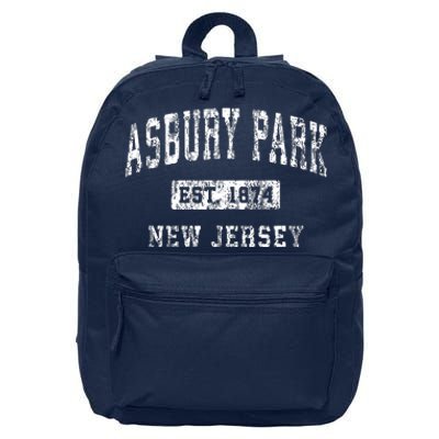 Asbury Park New Jersey Nj Vintage Established Sports Design 16 in Basic Backpack