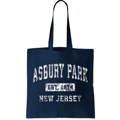 Asbury Park New Jersey Nj Vintage Established Sports Design Tote Bag