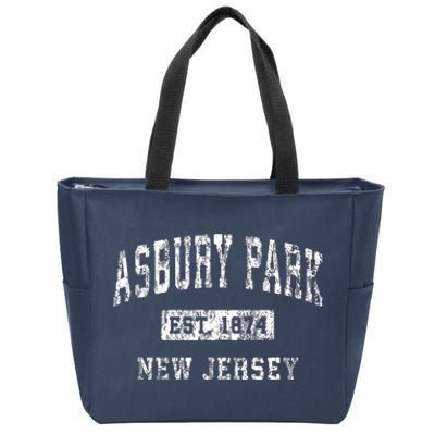 Asbury Park New Jersey Nj Vintage Established Sports Design Zip Tote Bag