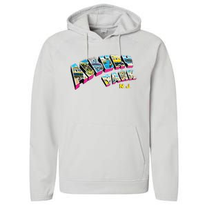 Asbury Park Nj Retro New Jersey Souvenir Performance Fleece Hoodie