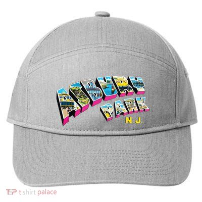 Asbury Park Nj Retro New Jersey Souvenir 7-Panel Snapback Hat
