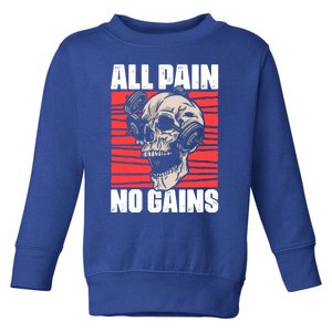 All Pain No Gains Fitness Gym Slogans For Bodybuilders Cute Gift Toddler Sweatshirt