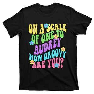 AUDREY Personalized Name Cute Retro Groovy Birthday T-Shirt