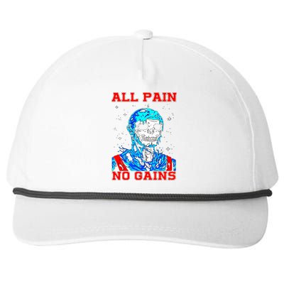 All Pain No Gains Fitness Weightlifting Bodybuilding Gym Great Gift Snapback Five-Panel Rope Hat