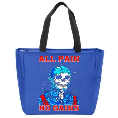 All Pain No Gains Fitness Weightlifting Bodybuilding Gym Great Gift Zip Tote Bag