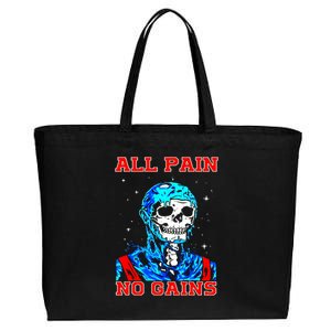 All Pain No Gains Fitness Weightlifting Bodybuilding Gym Great Gift Cotton Canvas Jumbo Tote